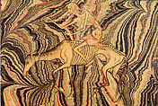 Ascetic Riding a Nag, Marbling, ink, opaque watercolor, and gold on paper